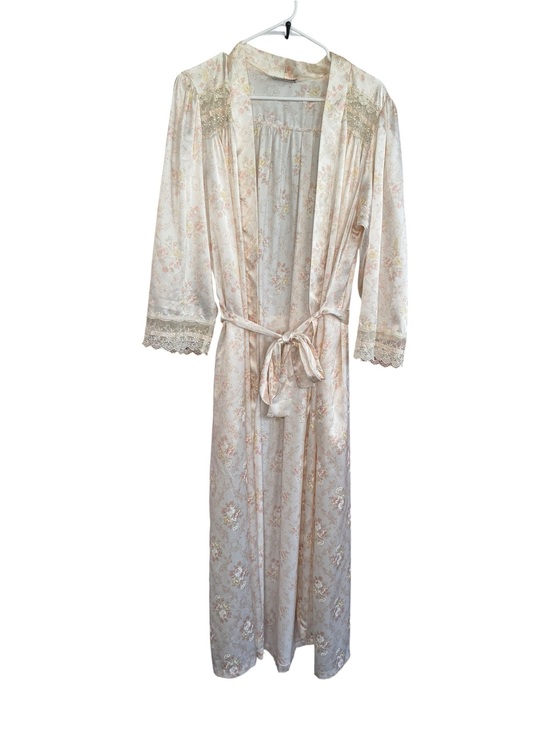 Dior Other - vintage Christian Dior "Le Connaisseur" satin soft floral pattern robe